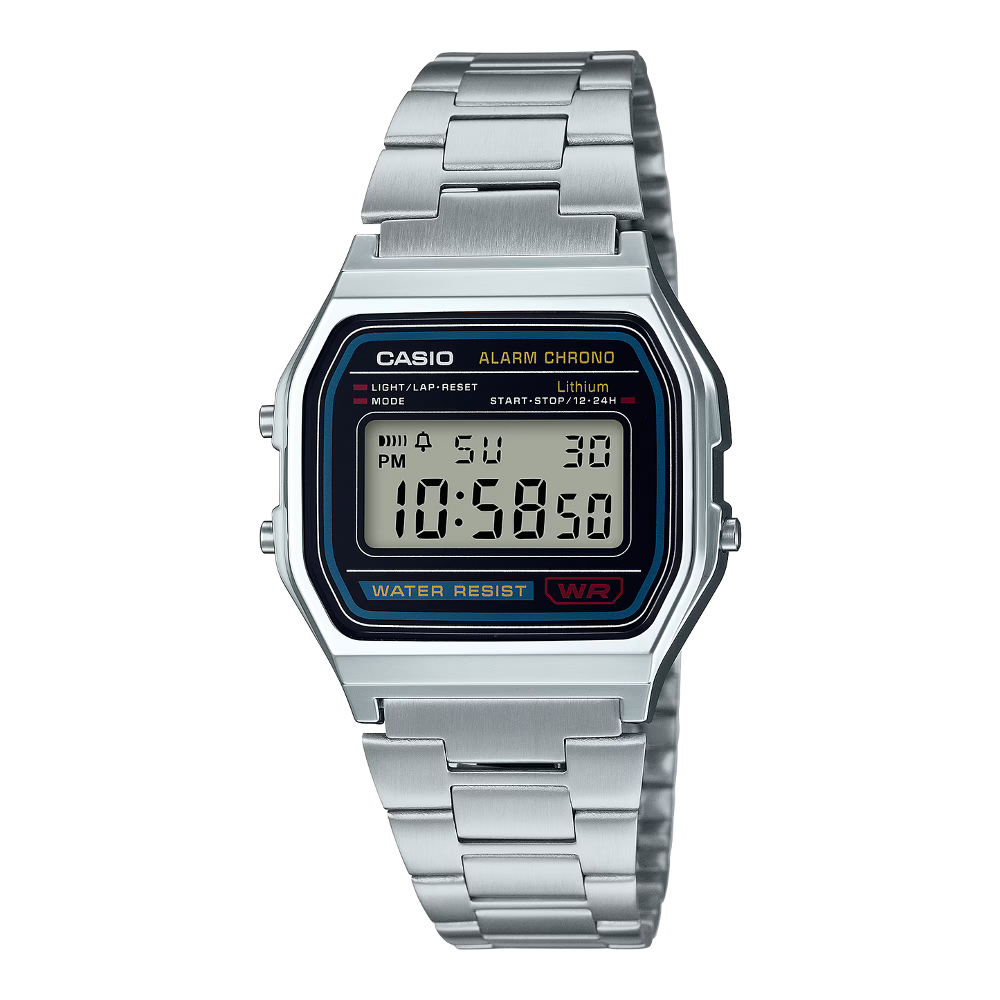 CASIO A158W-1 Unisex Classic Silver Digital A158 Sport Watch WR 30M NEW