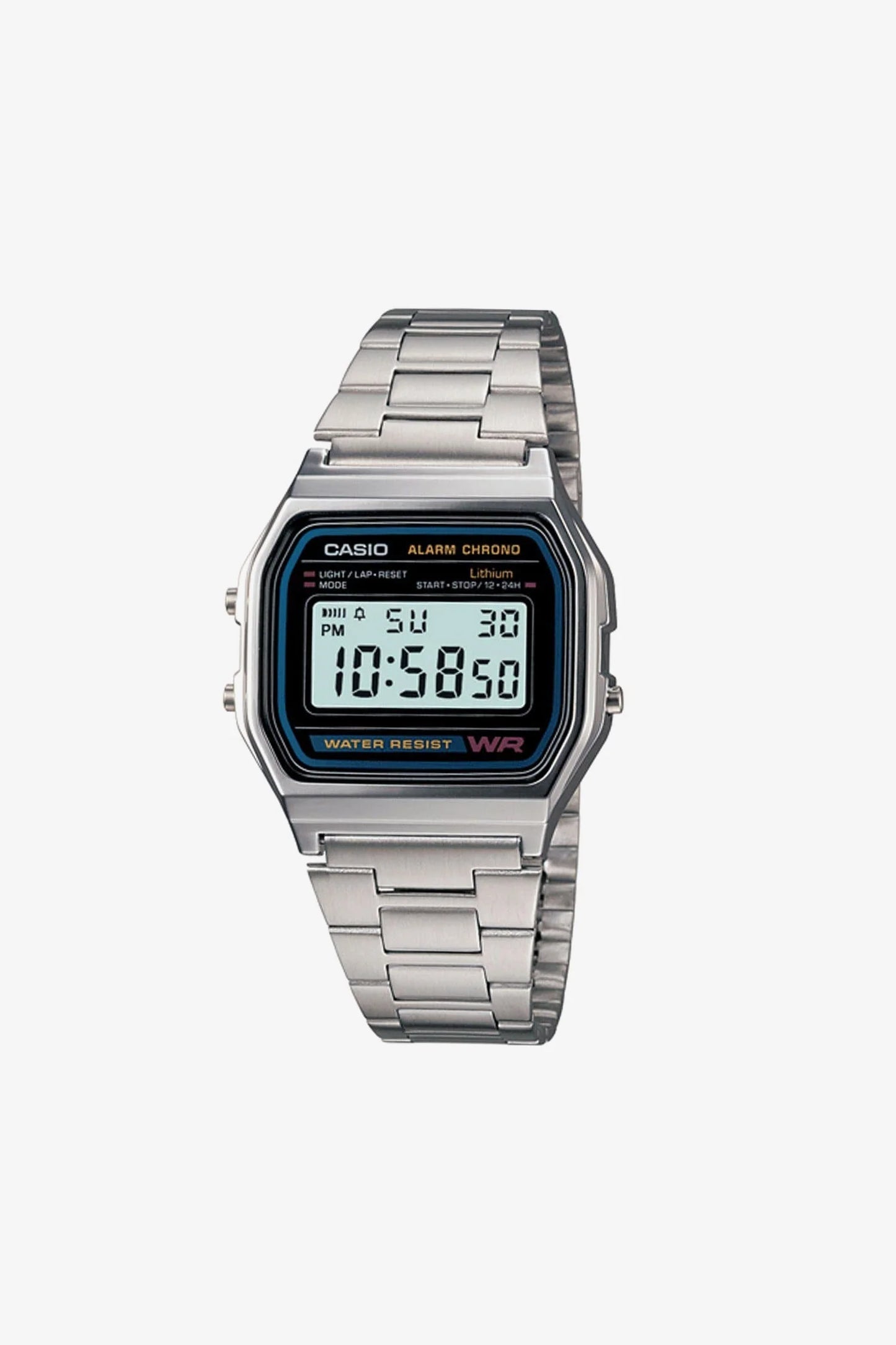 CASIO A158W-1 Unisex Classic Silver Digital A158 Sport Watch WR 30M NEW