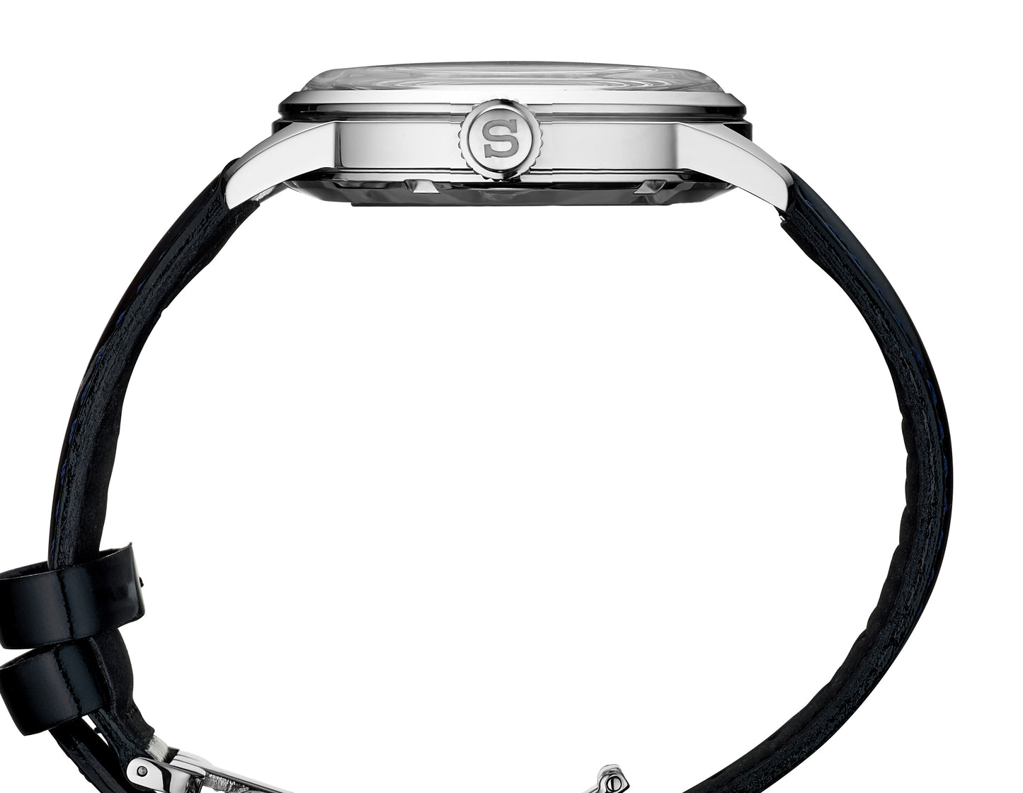 Seiko Automatic Presage Black Leather Strap Watch SRPB43