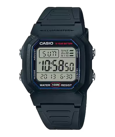 Casio Blkack Resin W800H-1AV Watch