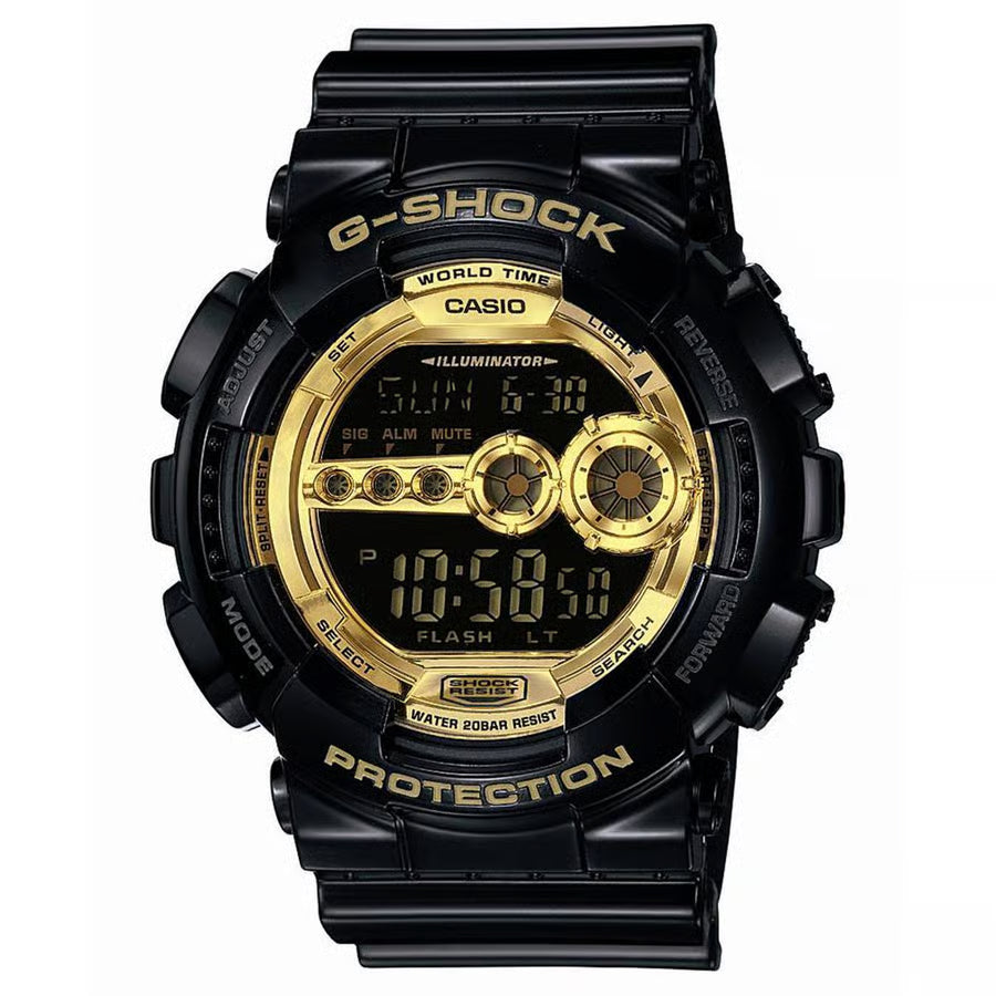 Casio G-Shock GD100GB-1CS Black and Gold Digital Watch