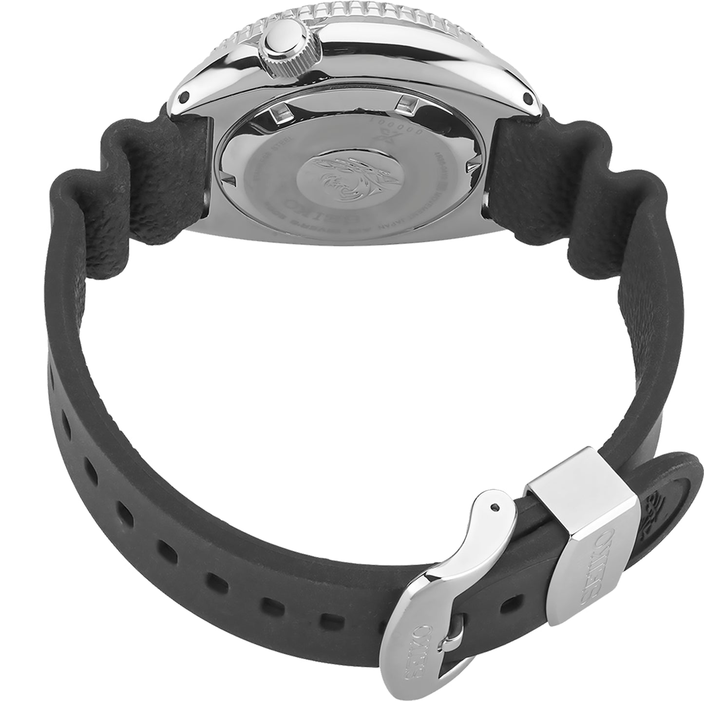 Seiko Black Rubber Turtle Watch SRPE93