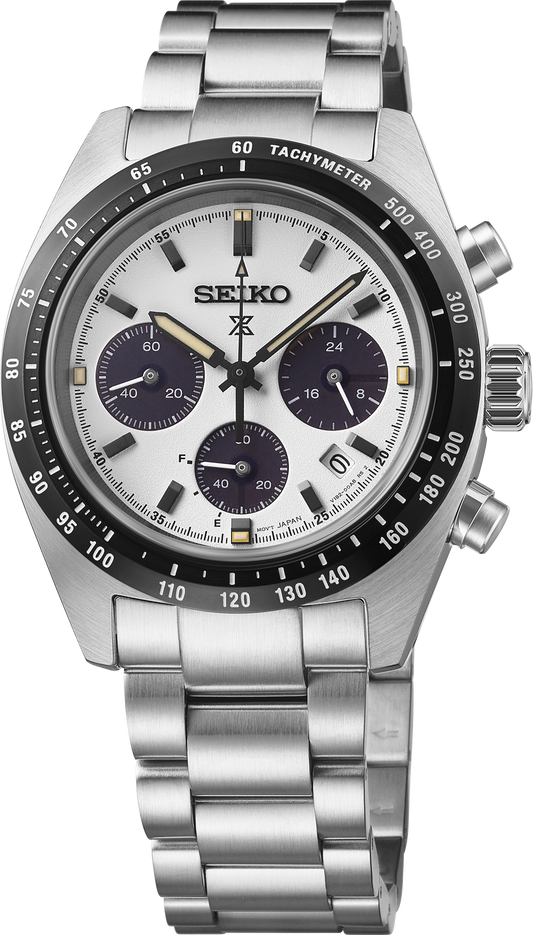 Seiko Speedtimer Solar SSC961 Stainless Steel Panda watch