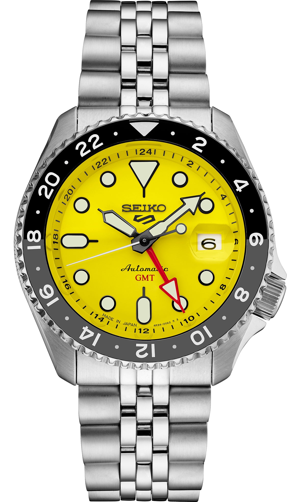 Seiko GMT 5 Sports Yellow Dial Watch