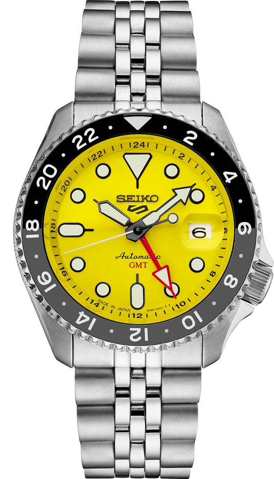 Seiko GMT 5 Sports Yellow Dial Watch