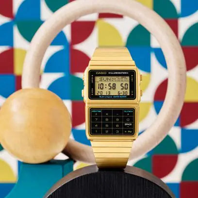 Casio Vintage DBC-611G-1DF Gold Data Bank Calculator Watch